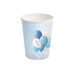 Paper Cup First Birthday Blue ml250 pcs8