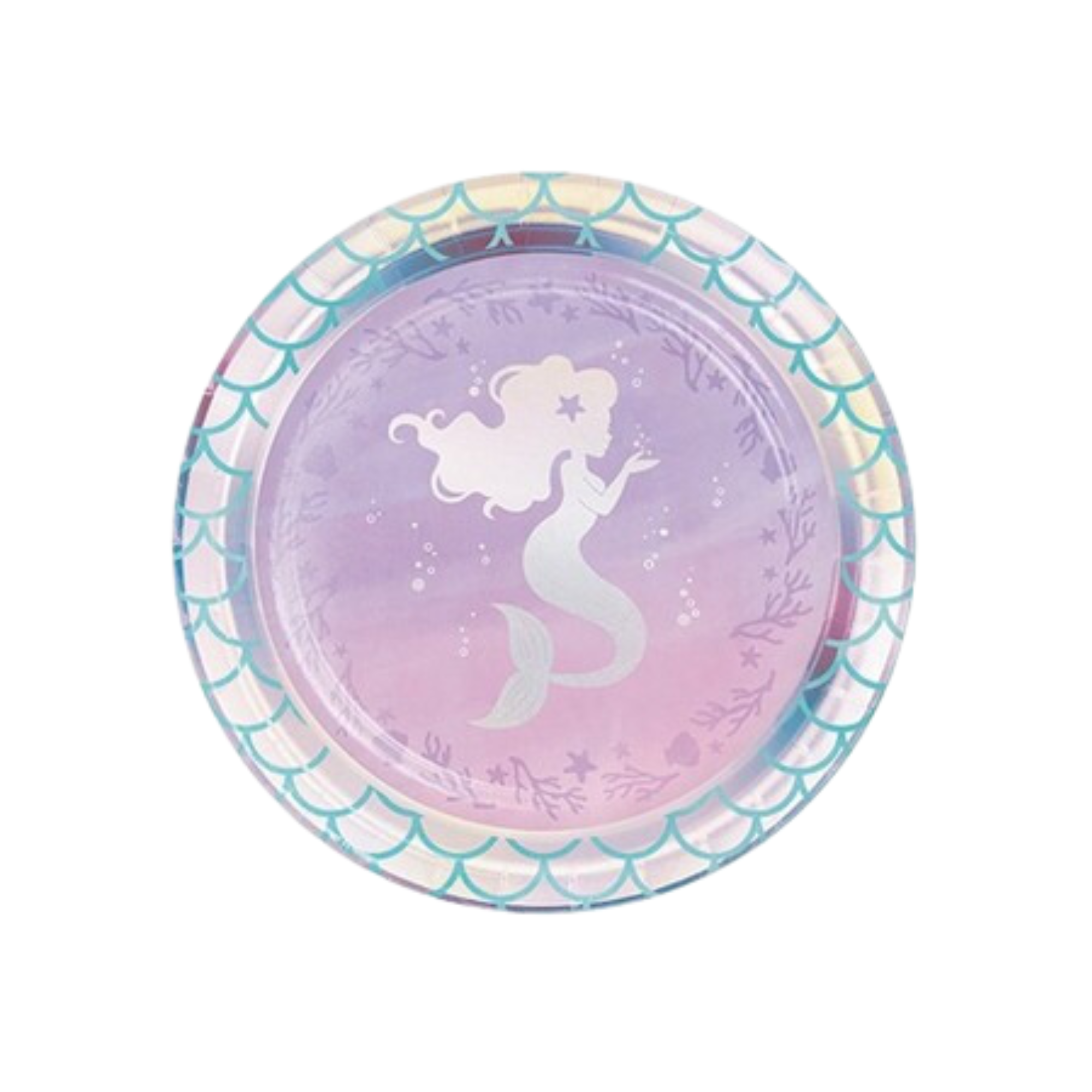 Piatto Carta Dessert Sirena Mermaid Shine cm18 pz8
