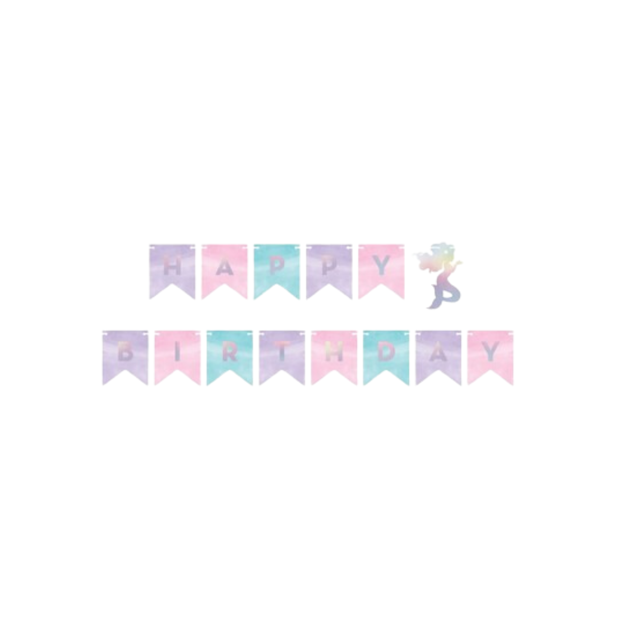 Festone Componibile "Happy Birthday" Sirena Mermaid Shine 164x15cm pz1