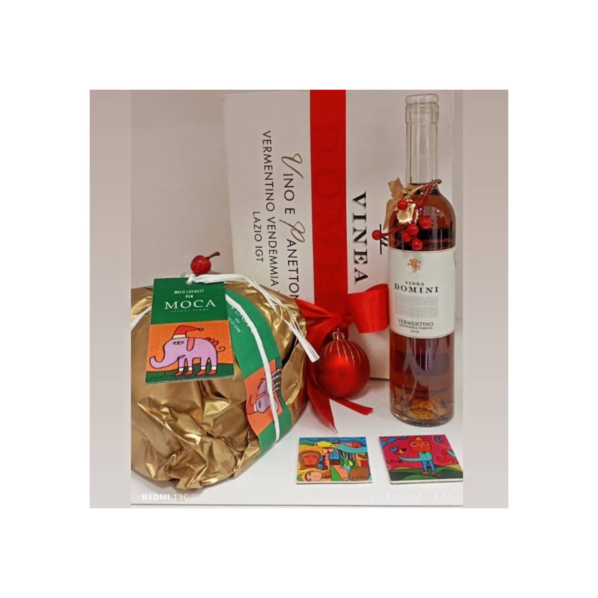 Natale Gift Set Vinea Domini con Magneti del pittore Milo Lockett pz4 a cf.