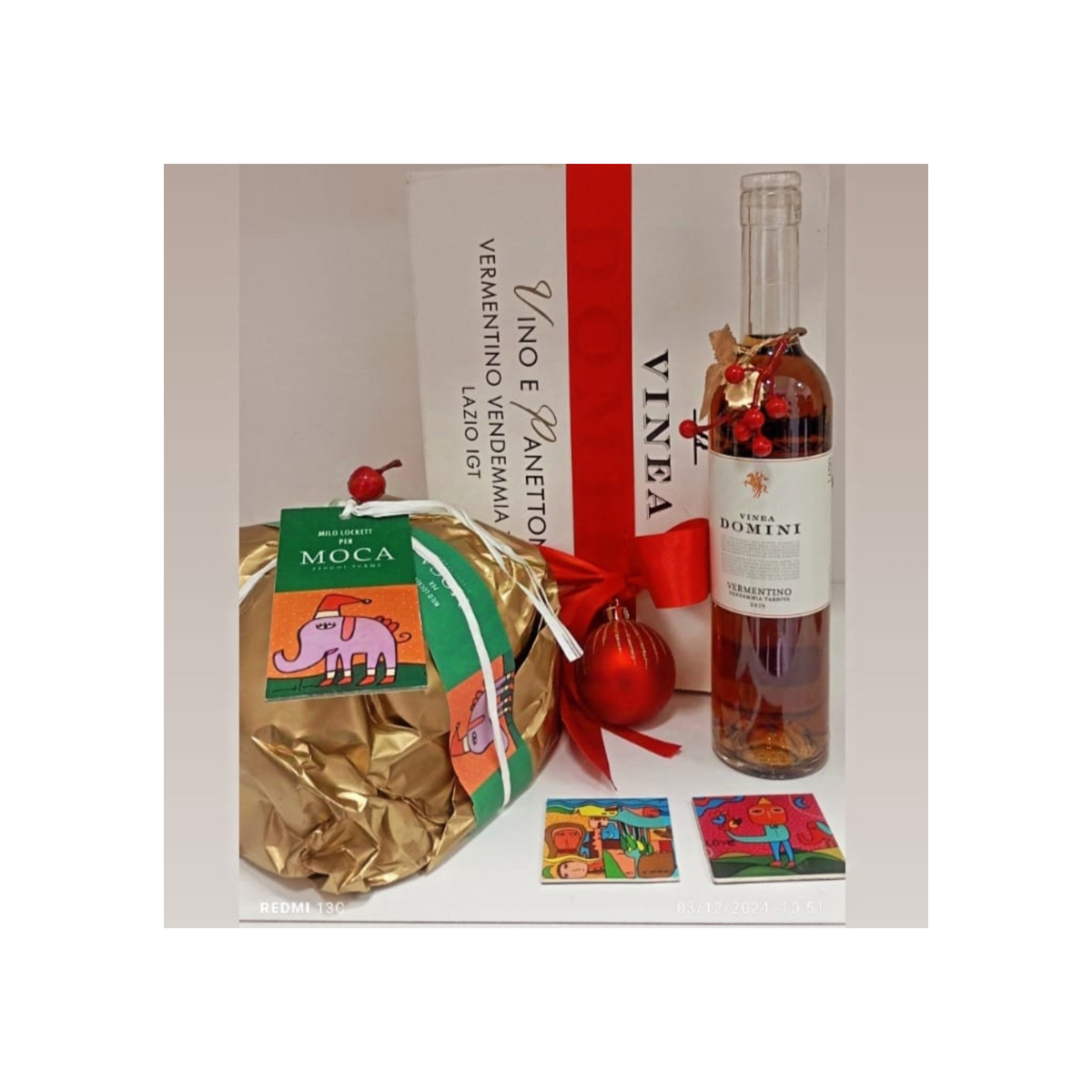 Natale Gift Set Vinea Domini con Magneti del pittore Milo Lockett pz4 a cf.