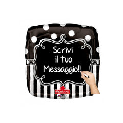 Pallone Foil Lavagna Bianca e Nera JumboXL® 28"-Cm 71