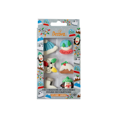 Decorazioni Zucchero White Christmas Decora kit da 6pz