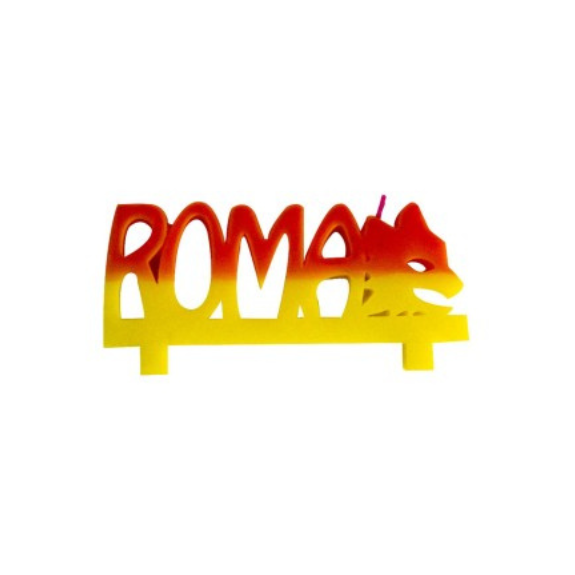 Football candle with "ROMA" written on it, Yellow-Red, cm.12XH5 pcs1