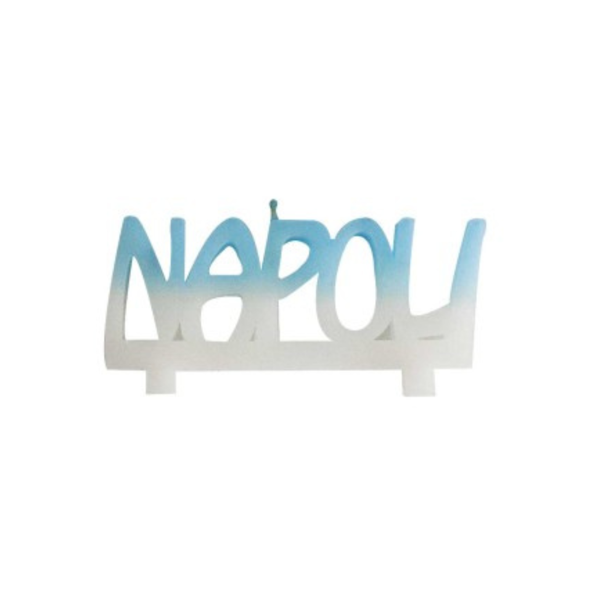 Football Cake Candle "Napoli" cm12xh15cm color White, Blue pcs1