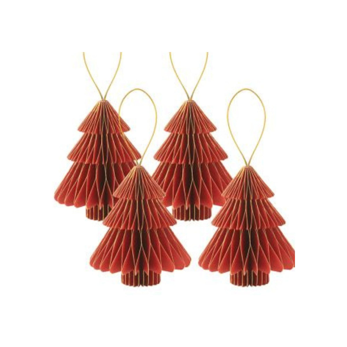 Albero Carta Natale Rosso con Profilo Oro H. cm10  pz4 a confezione