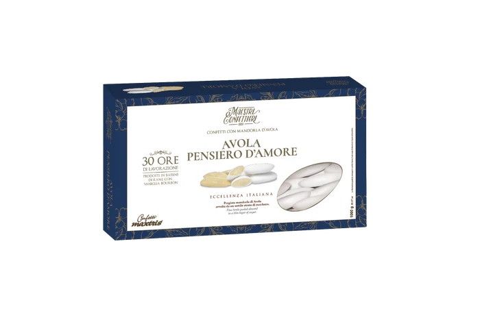 Confetti Maxtris Mandorla d'Avola "Pensiero d'Amore" Bianco 1kg Gluten Free