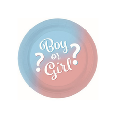 Piatto Carta Baby Gender Reveal cm23  pz8